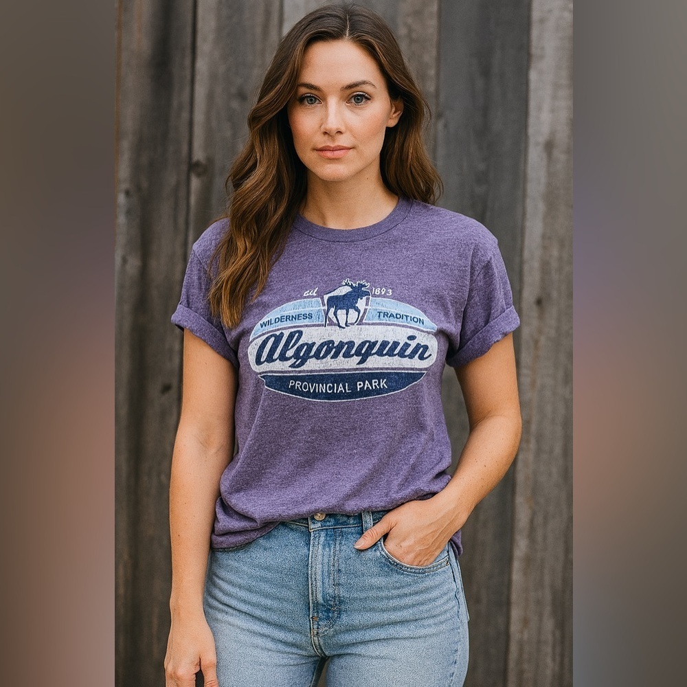 Algonquin Park Graphic Tee Heather Purple Travellers Tee Size Medium​​​​…​​